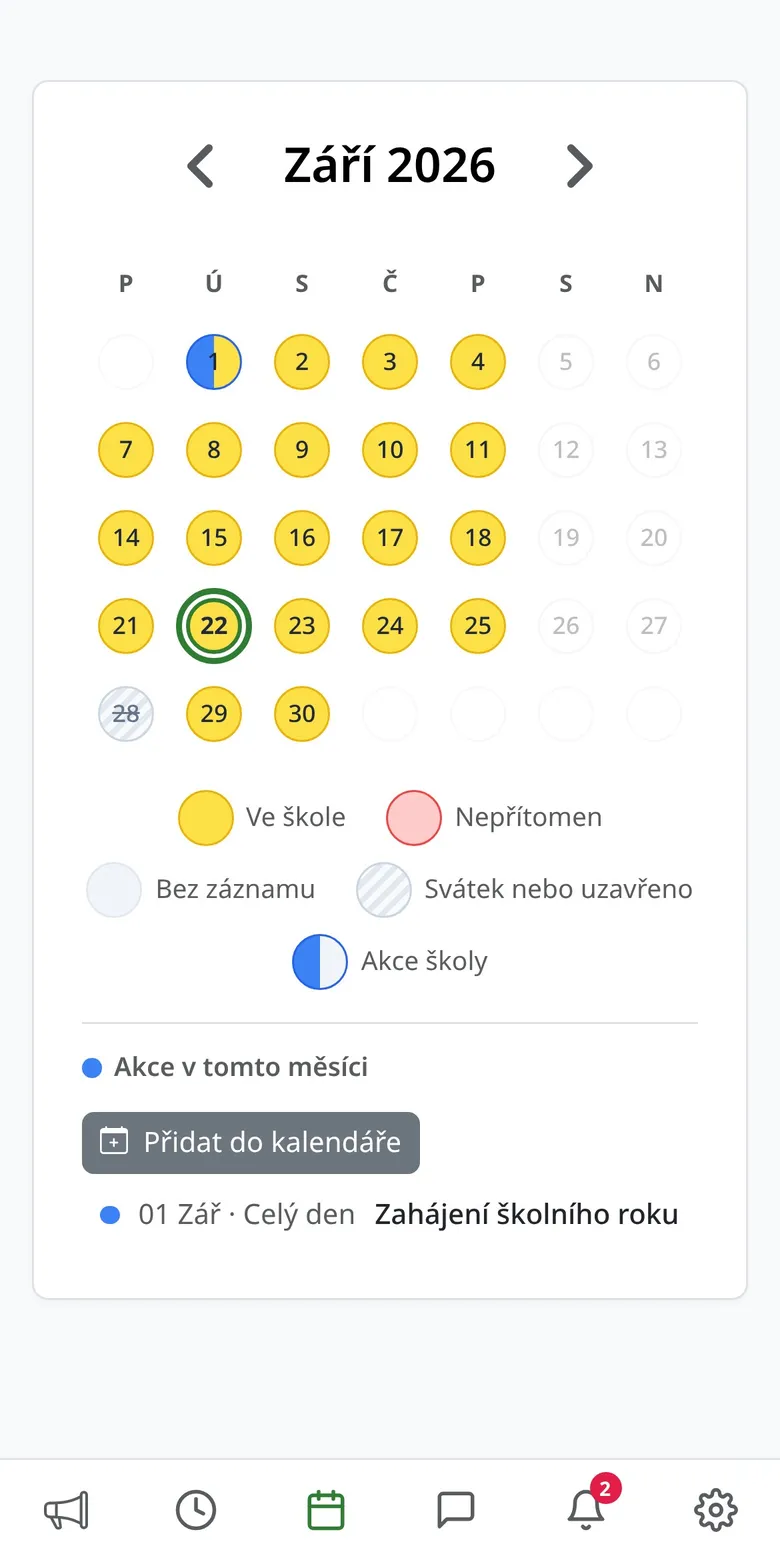 Kalendář služeb pedagoga